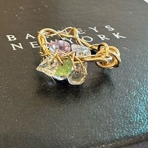 Kazuko Oshima Vintage Elegant Gold (14k) Ring with Multi-Colored Stones